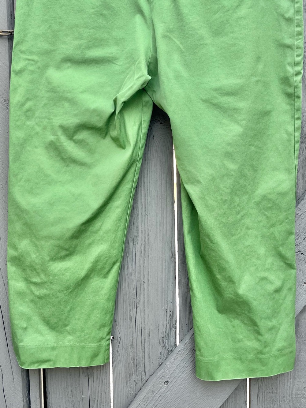 Talbots Signature Cropped Pants Cotton Twill Green Size 14 - Picture 7 of 11
